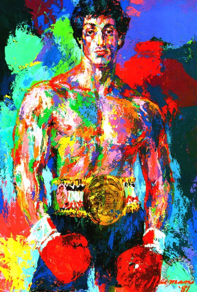 648x960 Leroy Neiman Rocky Framed Painting For Sale - Rocky 3 Ending Painting