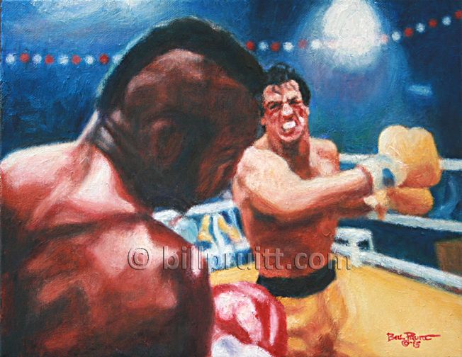 652x504 Original Sylvester Sly Stallone Rocky 3 Clubber Art Painting 11 - Rocky 3 Painting Original