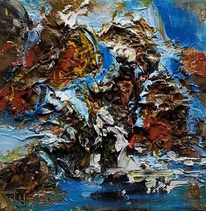 419x429 Buy Abstract Original Oil Paintings Online - Rocky 3 Painting Original