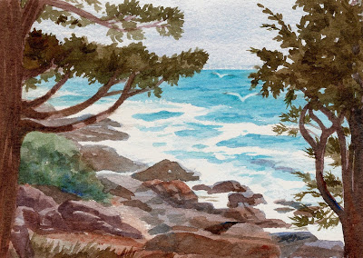 400x284 Zeh Original Art Blog Watercolor And Oil Paintings Maine Rocky - Rocky 3 Painting Original
