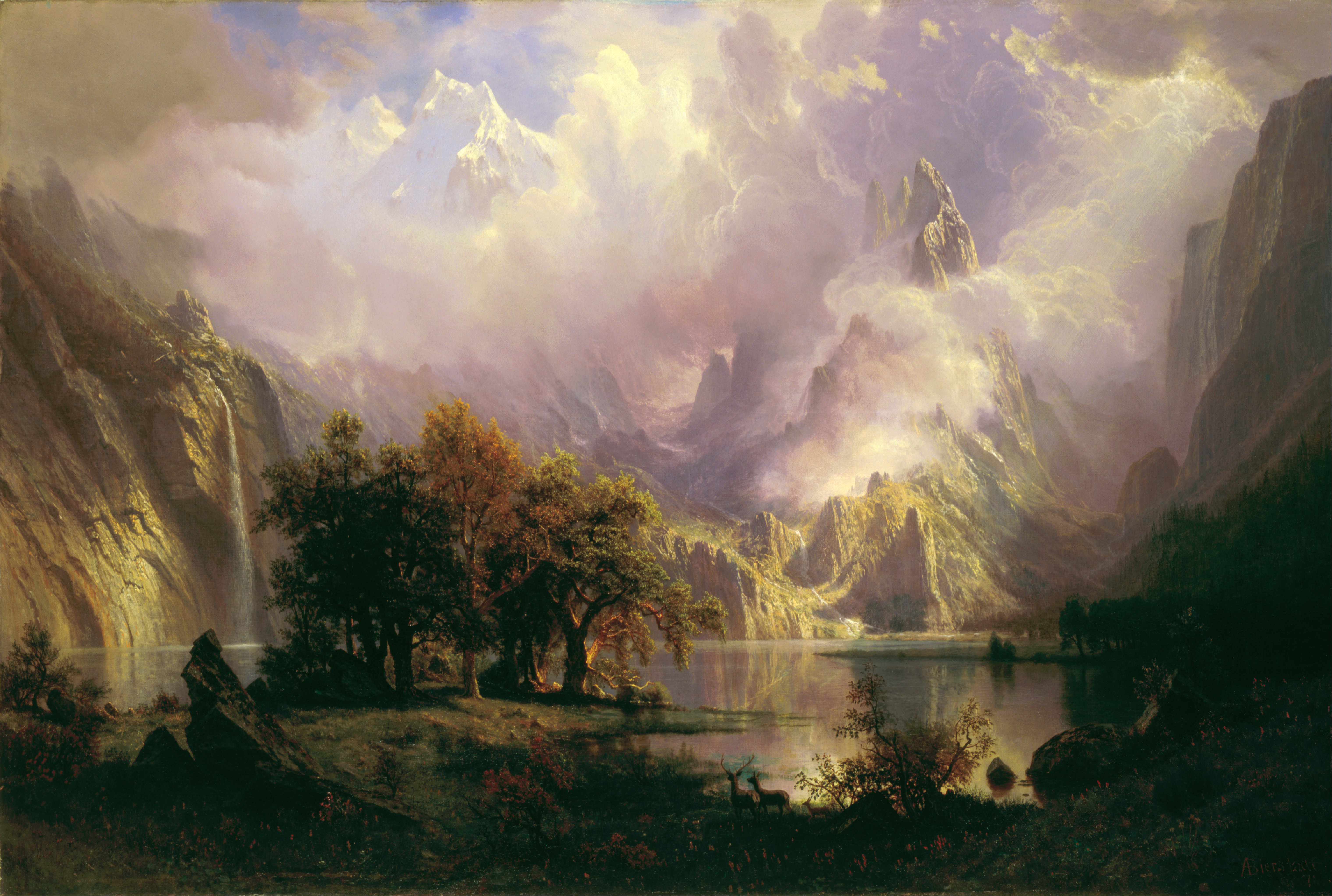 6079x4092 Filealbert Bierstadt - Rocky 3 Painting Original