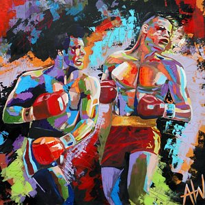 300x300 Rocky Balboa Paintings Fine Art America - Rocky And Apollo Creed Painting
