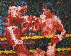 236x185 Sylvester Stallone Rocky Balboa Rocky Apollo Art By Billpruittart - Rocky And Apollo Creed Painting