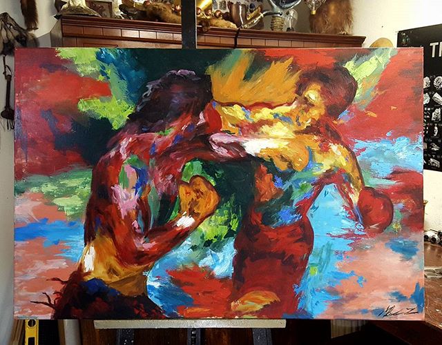 640x500 Canvas United States Memo's Canvas - Rocky And Apollo Creed Painting