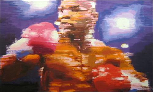 500x301 Gerry Chapleski Brilliantly Blurred Portraits - Rocky And Apollo Creed Painting
