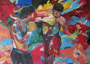 300x214 Rocky Vs. Apollo Print By Ashlee Cipolla Rocky Balboa Boxing Ebay - Rocky And Apollo Painting