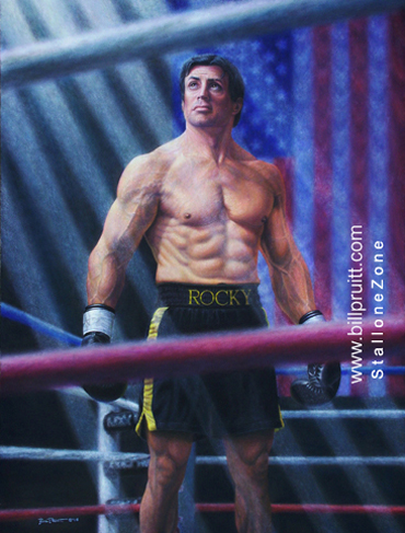 370x487 Bill Pruitt's Rocky Balboa Painting - Rocky And Apollo Painting