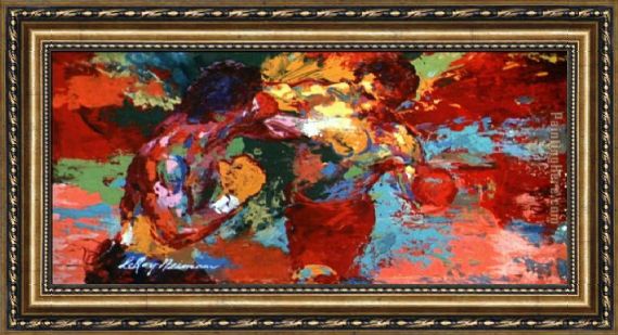 570x309 Leroy Neiman Rocky Vs Apollo Creed Framed Painting For Sale - Rocky Apollo Creed Painting