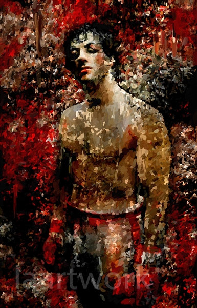 385x600 Rocky Balboa Painting Canvas Art Movie Poster Print - Rocky Apollo Creed Painting
