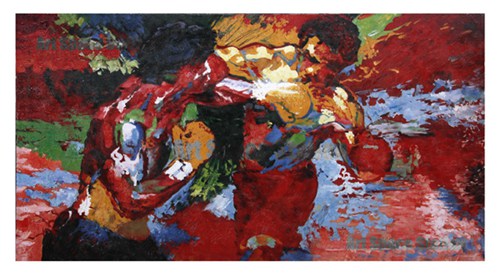 500x276 Rocky Vs Apollo Painting - Rocky Apollo Creed Painting