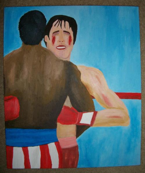 500x596 Art By Christopher Stanton - Rocky Apollo Creed Painting