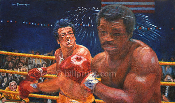 570x337 Items Similar To Original Oil Painting Rocky 2 Apollo Creed - Rocky Apollo Creed Painting