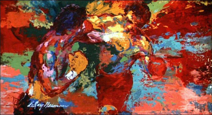 835x453 Leroy Neiman Rocky Vs Apollo Painting Framed Paintings For Sale - Rocky Apollo Painting