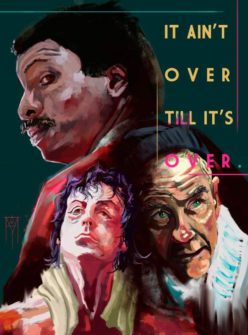 500x676 Rocky, Mickey And Apollo In Vibrant Digital Artwork - Rocky Apollo Painting