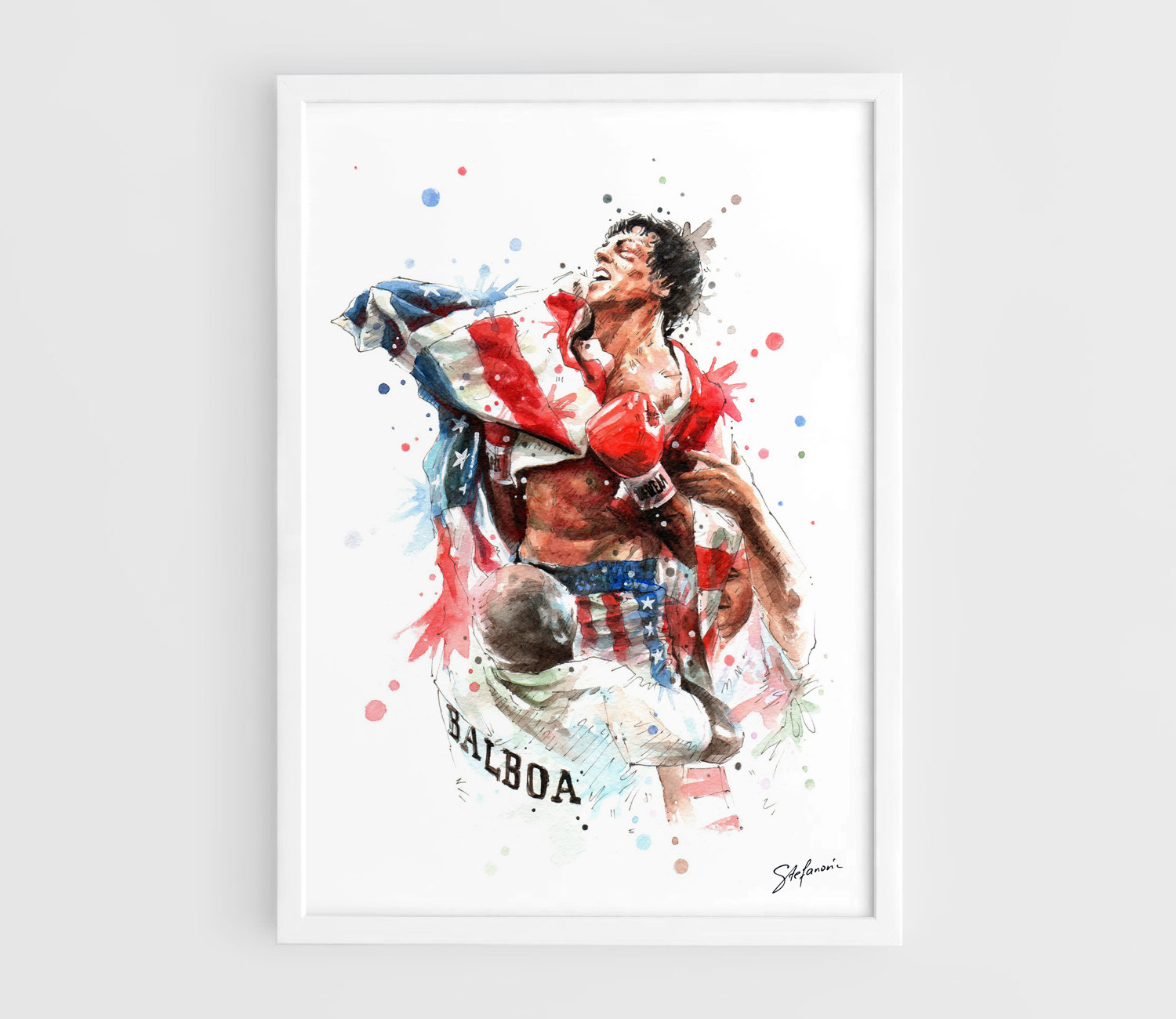 1500x1300 Rocky Balboa Clipart - Rocky Apollo Painting