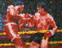 236x185 Sylvester Stallone Rocky Balboa Apollo Creed Art Print 12x16 - Rocky Balboa And Apollo Creed Painting