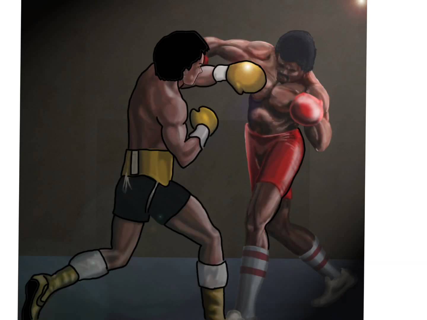 1440x1080 Me Drawing Rocky And Apollo Creed - Rocky Balboa Apollo Creed Painting