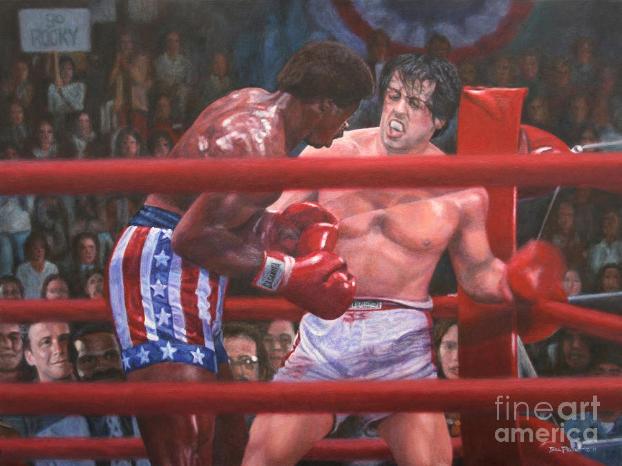 900x675 Breakin' Ribs - Rocky Balboa Apollo Creed Painting