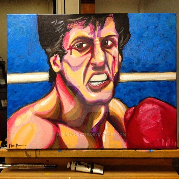 600x600 Rocky Balboa Acrylic Painting By Nhernandez99 - Rocky Balboa Painting