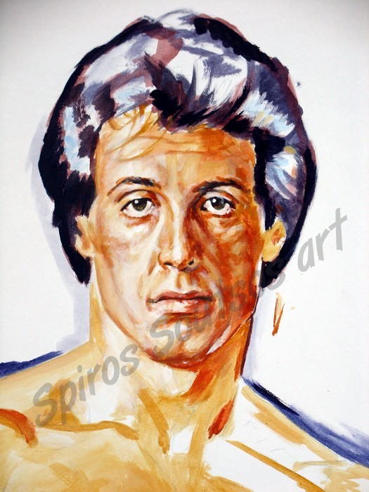 525x700 Sylvester Stallone, Rocky 3 Movie Poster, Painting Portrait - Rocky Iii Painting