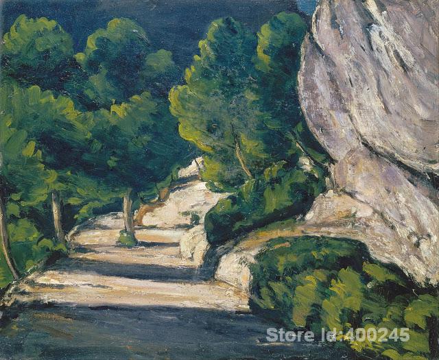 640x525 Landscape Painting Road With Trees In The Rocky Mountains Paul - Rocky Landscape Painting