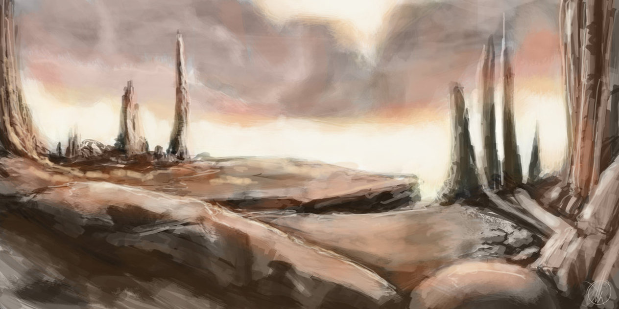 1264x632 Painting Practise - Rocky Landscape Painting