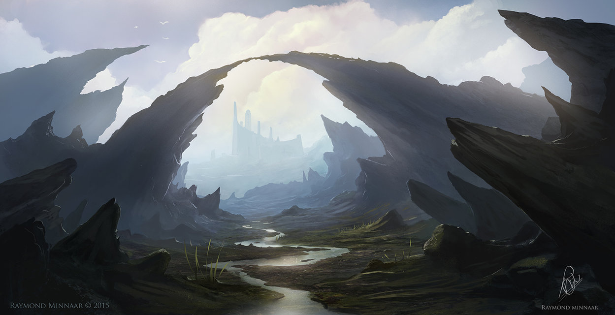 1249x640 Rocky Landscape Painting By Raymondminnaar - Rocky Landscape Painting