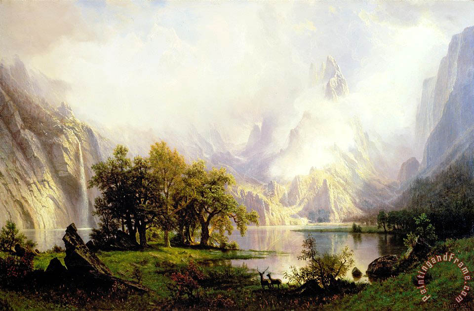 960x631 Albert Bierstadt Rocky Mountain Landscape Painting - Rocky Landscape Painting