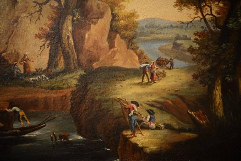 768x513 Antique Painting Rocky Landscape Xviii Century For Sale - Rocky Landscape Painting
