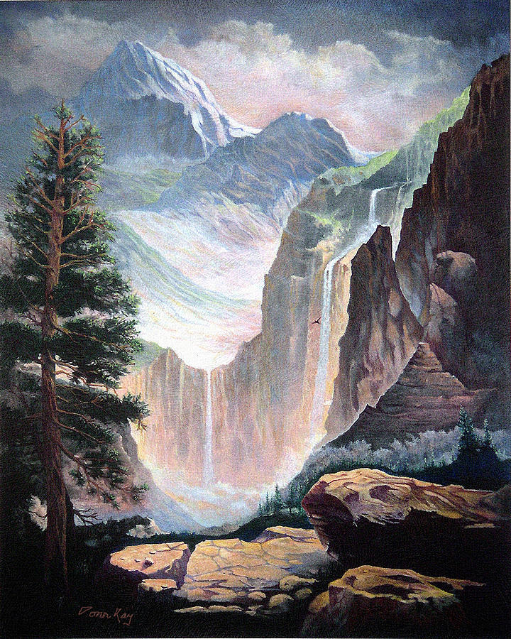 720x900 High In The Rocky Mountains Painting By Donn Kay - Rocky Mountain Painting