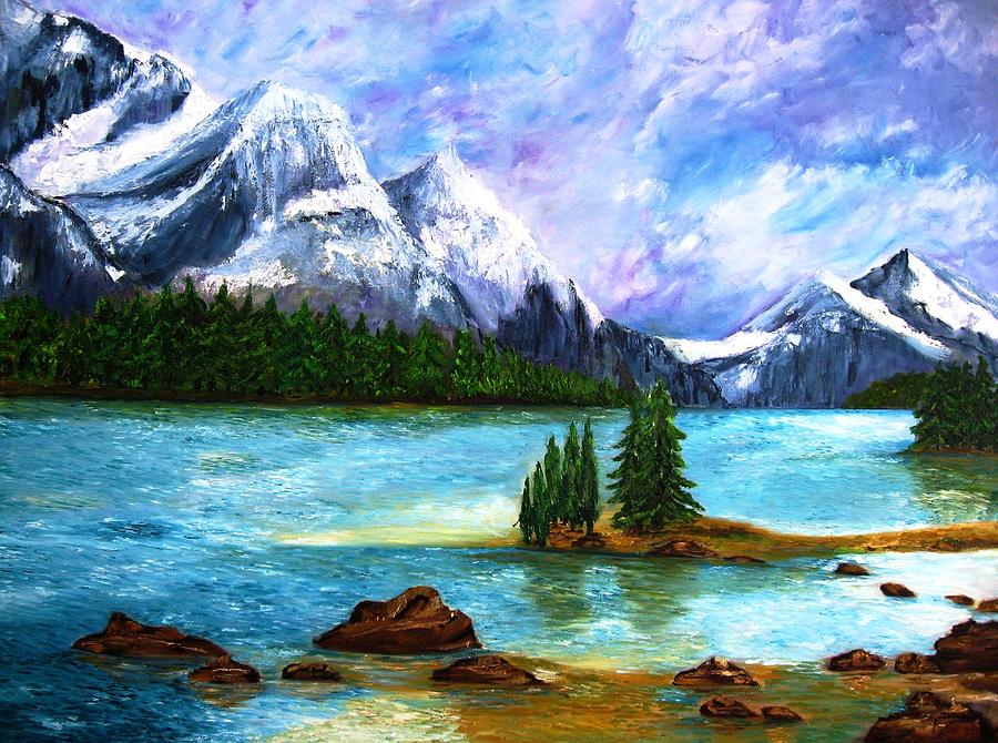 900x670 Rocky Mountain Painting By Doris Cohen - Rocky Mountain Painting