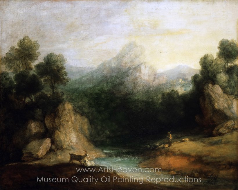 820x654 Reproduction Painting Thomas Gainsborough Pastoral Landscape - Rocky Painting