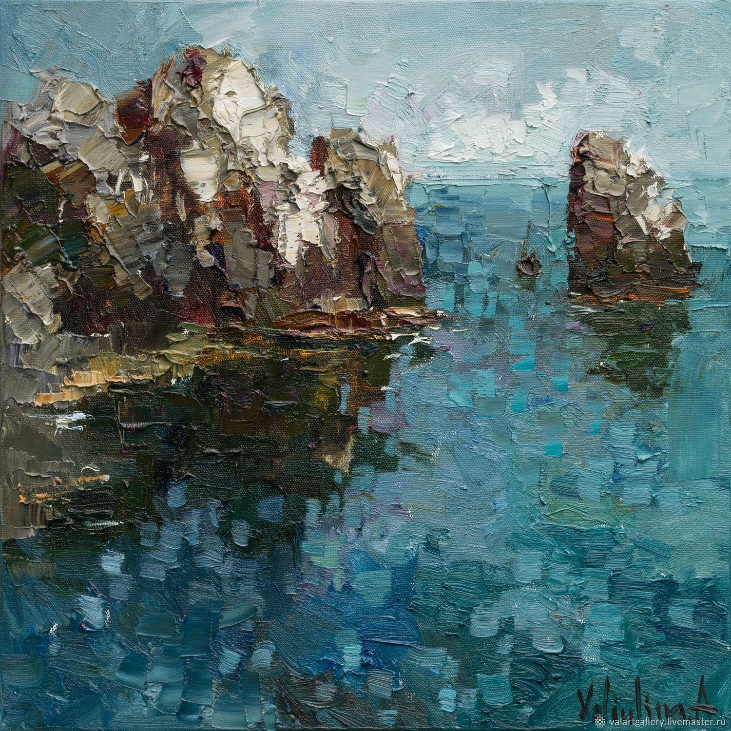1500x1500 Rocky Seascape - Rocky Painting