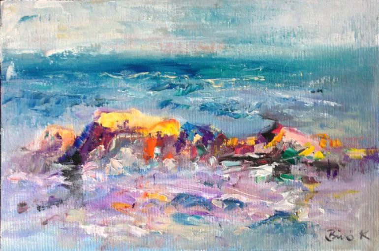 770x509 Saatchi Art Rocky Beach Painting By Konrad Biro - Rocky Painting