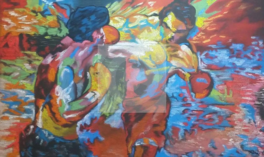 1024x609 Peinture Rocky Vs Apollo - Rocky Vs Apollo Painting
