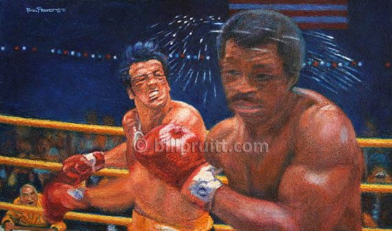 570x336 Sylvester Stallone Rocky Balboa Rocky 2 Apollo By Billpruittart - Rocky Vs Apollo Painting