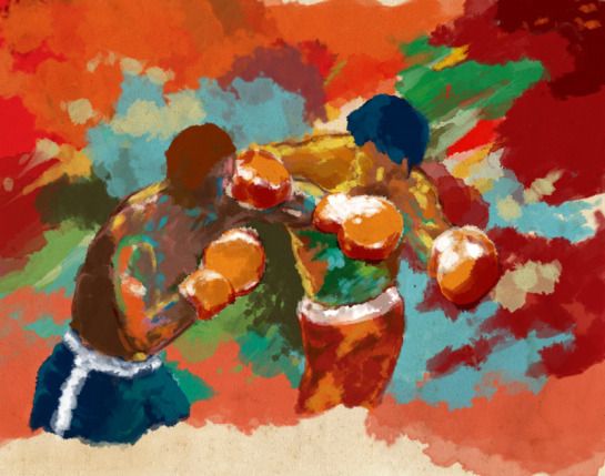 545x429 You Wanna Ring The Manny Pacquiao - Rocky Vs Apollo Painting