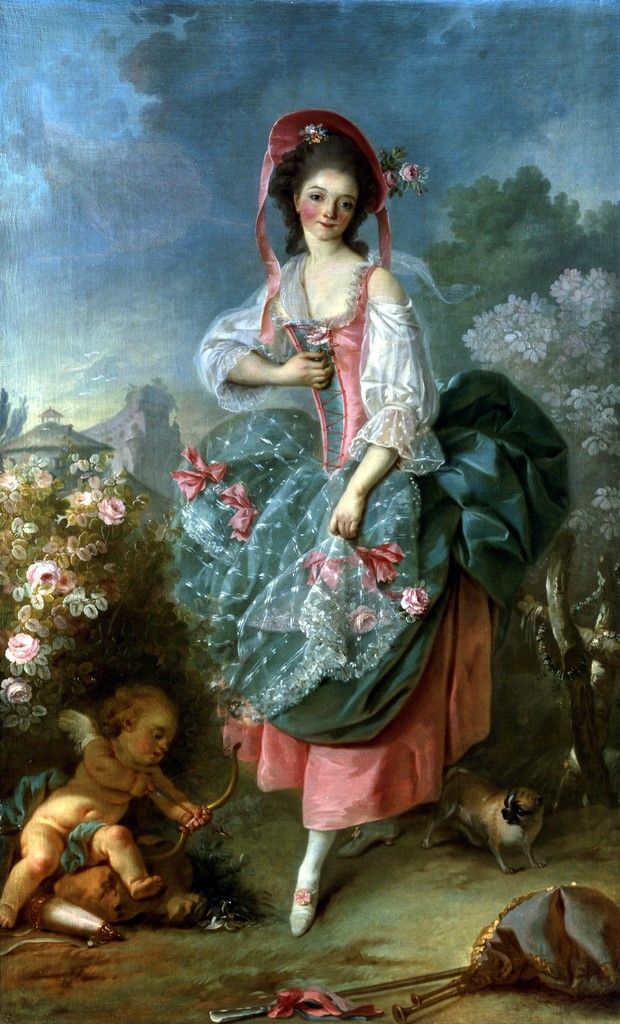 620x1024 Portrait Of Mademoiselle Guimard As Terpsichore (18th Century - Rococo Painting Portrait