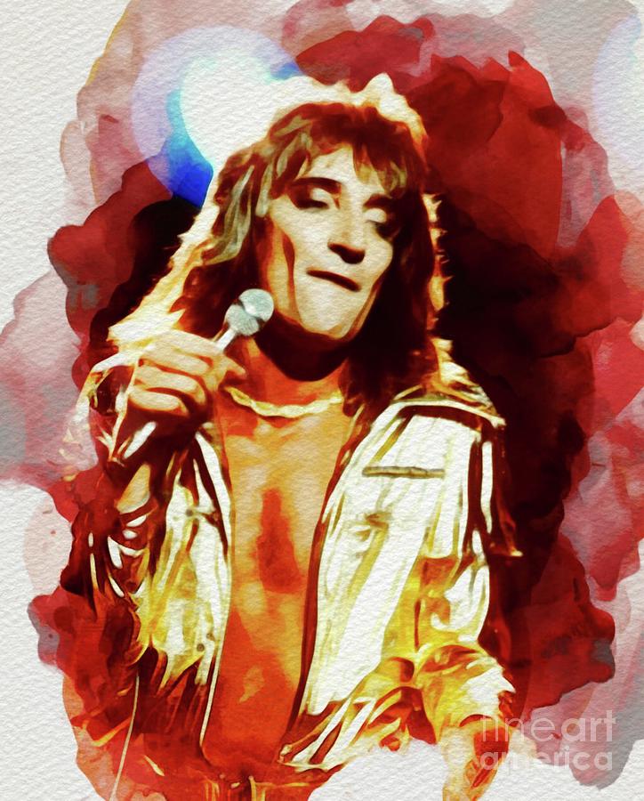724x900 Rod Stewart, Music Legend Painting By John Springfield - Rod Stewart Painting