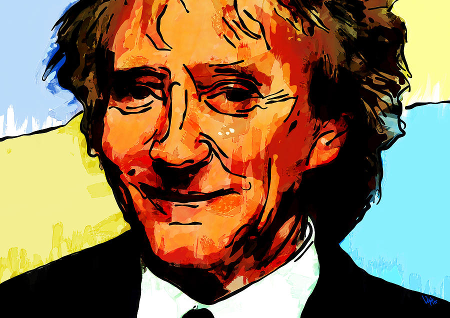 900x636 Rod Stewart Painting By Vya Artist - Rod Stewart Painting
