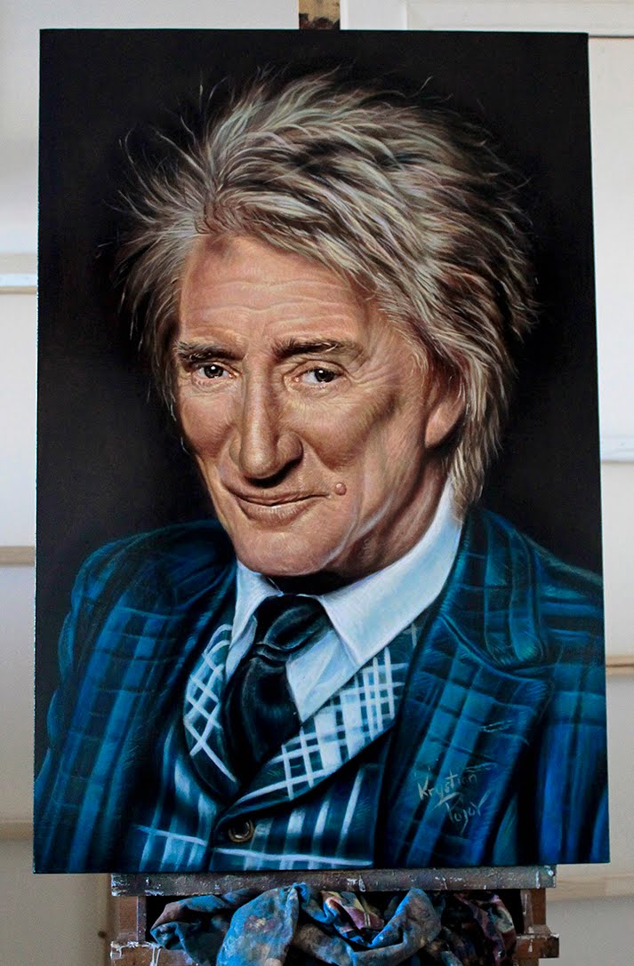 713x1087 Rod Stewart Acrylic Painting Time Lapse - Rod Stewart Painting