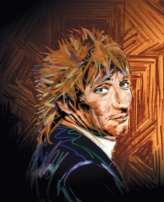 325x400 Rod Stewart By Ronnie Wood San Francisco Art Exchange - Rod Stewart Painting
