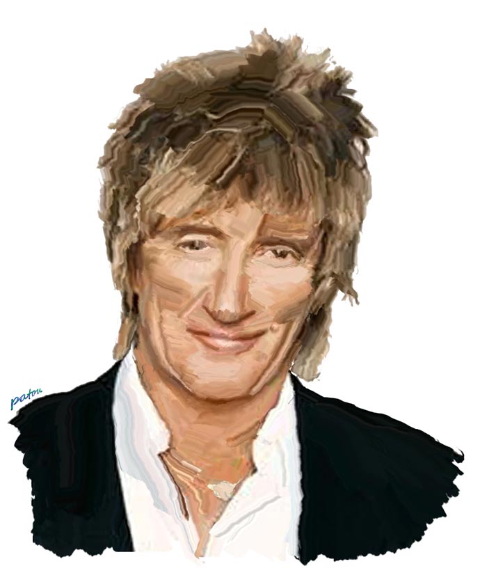 700x833 Painting Personalities Portraits - Rod Stewart Painting