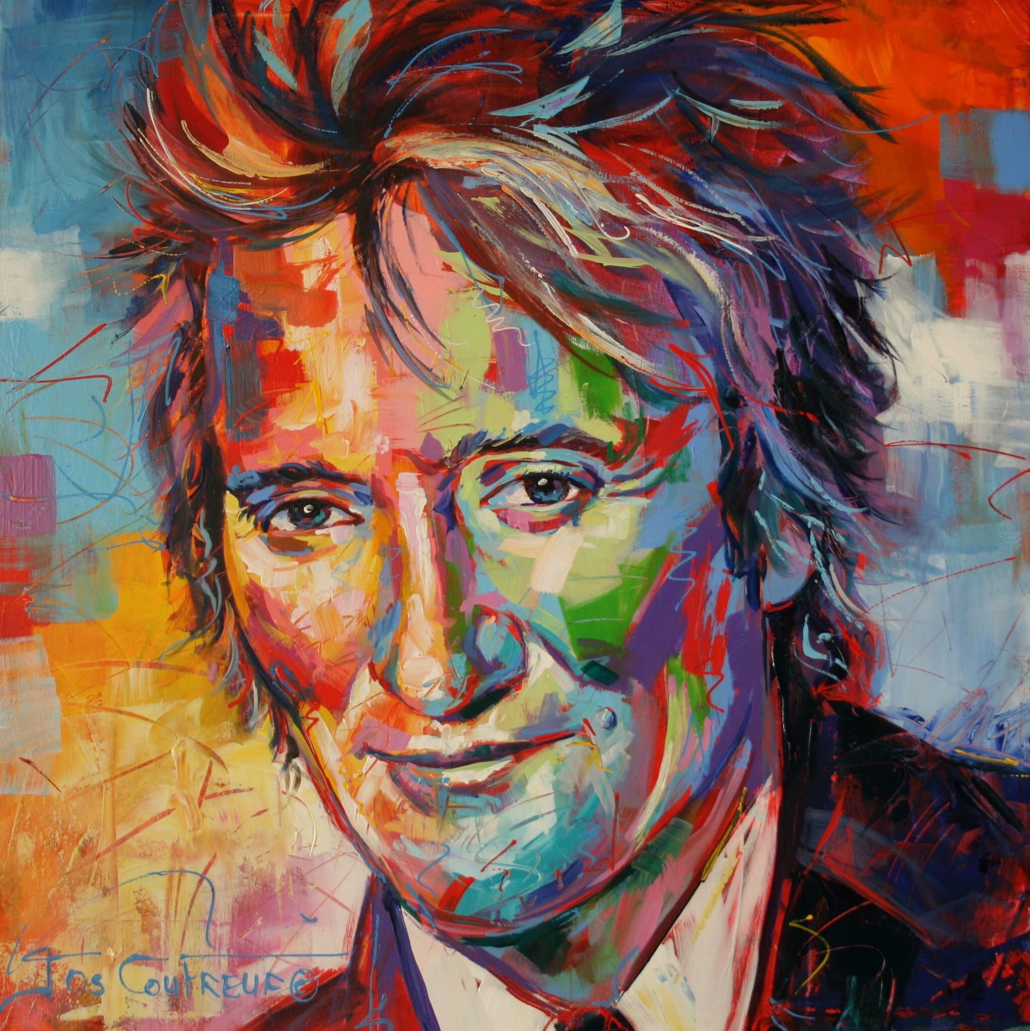 2046x2048 Jos Coufreur - Rod Stewart Painting
