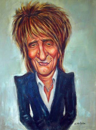 335x450 Original Oil Paintings For Sale - Rod Stewart Painting