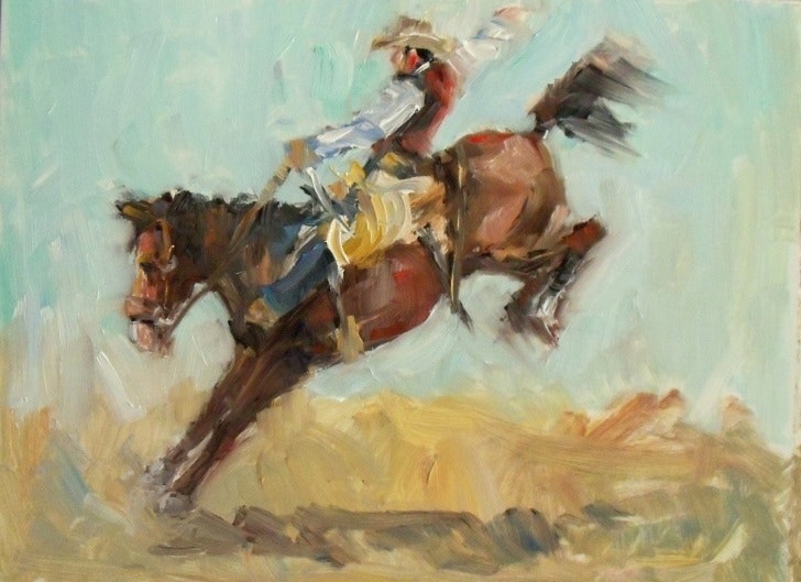 728x529 Lookin' For Eight - Rodeo Painting