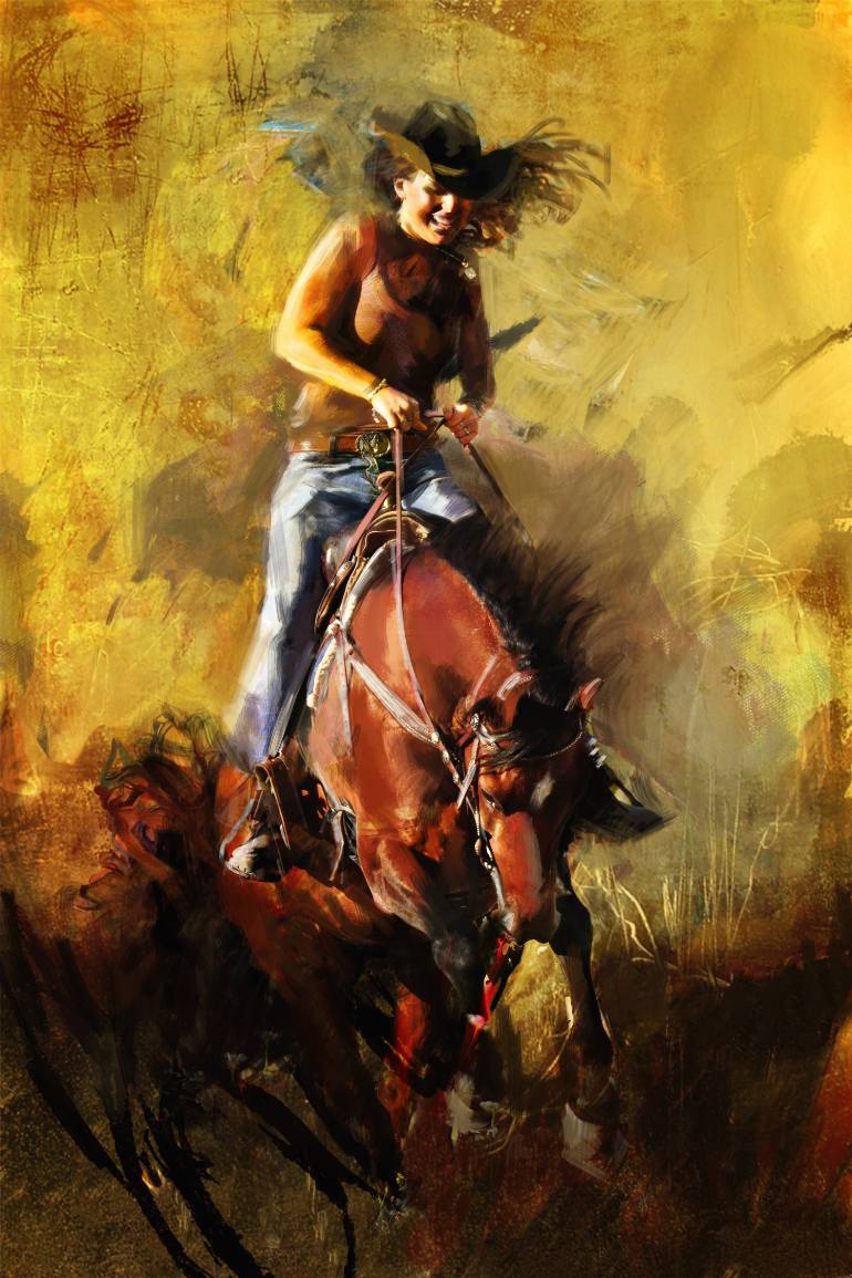 770x1155 Saatchi Art Rodeo 32 Painting By Corporate Art Task Force - Rodeo Painting
