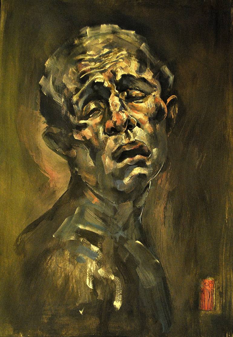 770x1111 Saatchi Art Homage A Rodin Painting By Hari Mitrushi - Rodin Painting