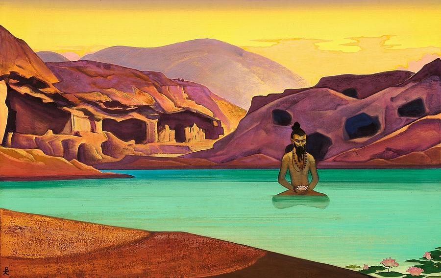 900x568 Lotus Painting By Nicholas Roerich - Roerich Painting