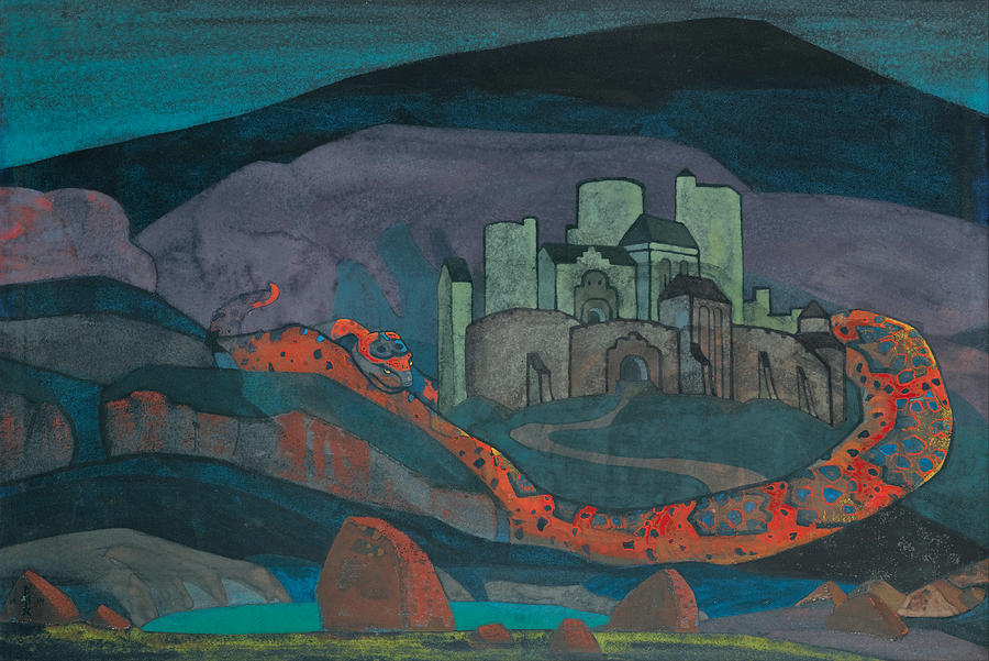 900x601 The Doomed City Painting By Nikolai Roerich - Roerich Painting